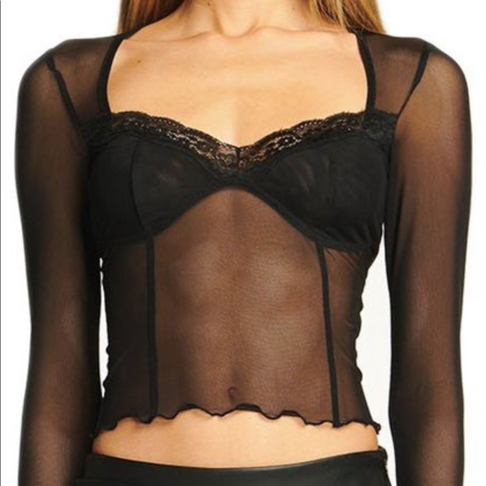 lace black shirt by i am gia